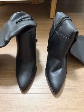 Marc Fisher Anata Black Pointed Toe Ankle Booties